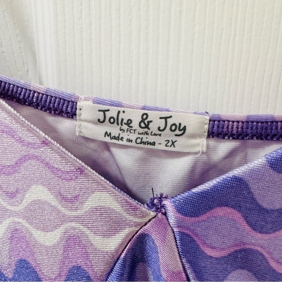 NWT Jolie & Joy Purple Zigzag Slip Dress Size 2X - Picture 3 of 5